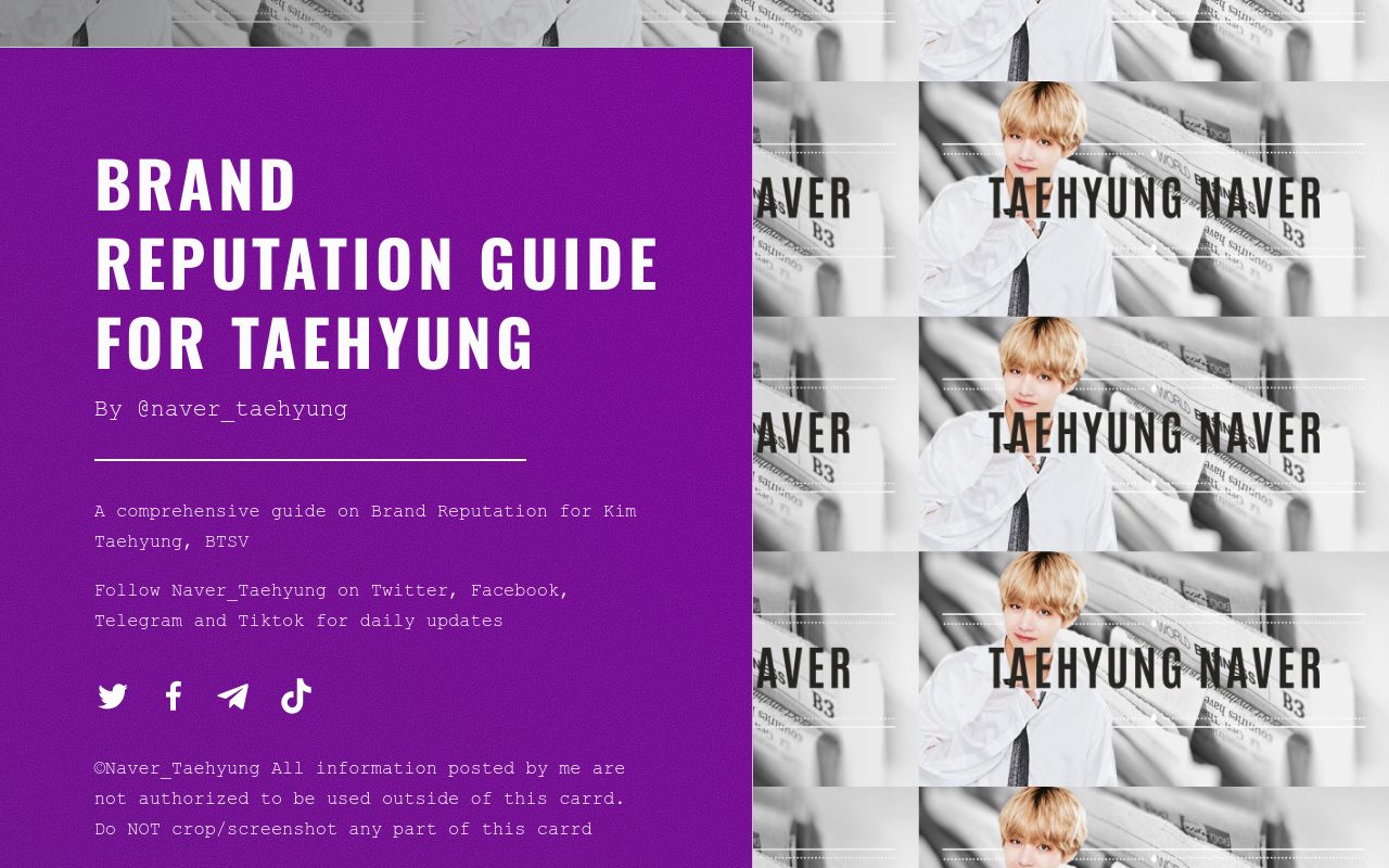 Brand Reputation Guide for Taehyung